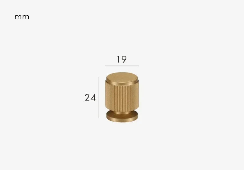 Poignée de meuble en laiton doré brossé, formats assortis - Bouton 19 mm