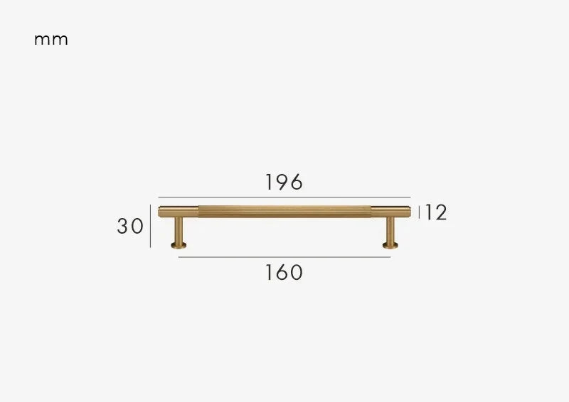 Poignée de meuble en laiton doré brossé, formats assortis - 160 mm