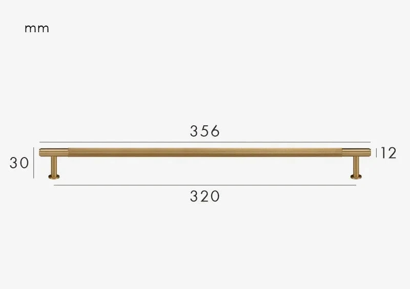 Poignée de meuble en laiton doré brossé, formats assortis - 320 mm