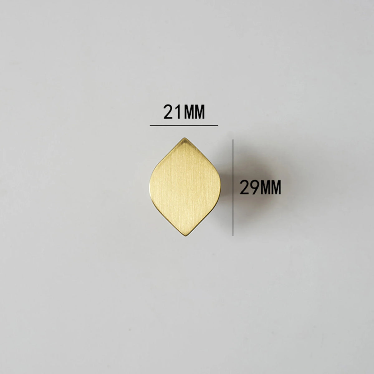 Poignée de meuble en laiton massif doré brossé, formes créatives - Bouton 29 mm