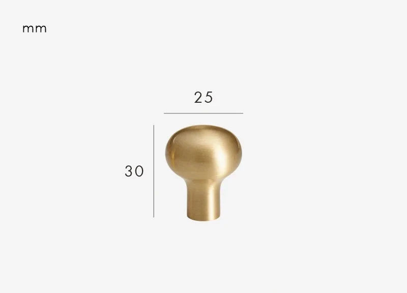 Poignée de meuble fine et ronde en laiton brillant - Bouton 25 mm