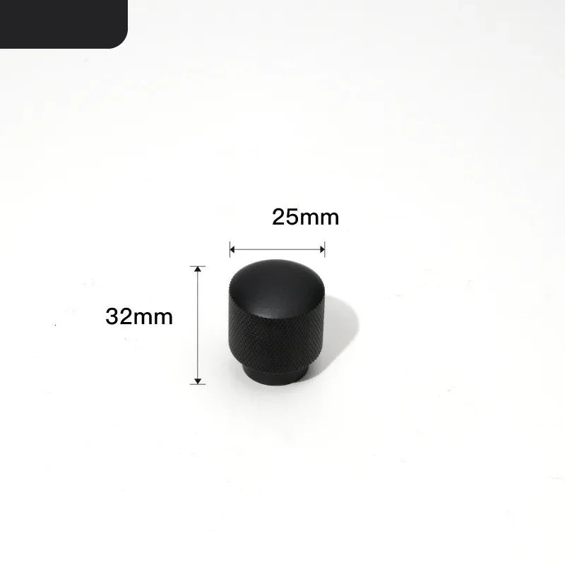 Poignée de meuble très fine en aluminium noir - Bouton 25 mm