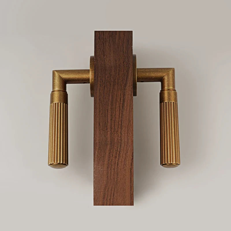 Poignée de porte rainurée en laiton vieilli, style rétro - vue 4