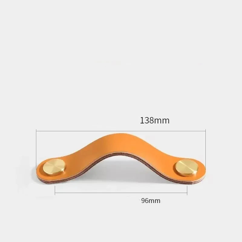 Poignée et bouton de meuble colorés à monture en laiton - Orange claire 96 mm