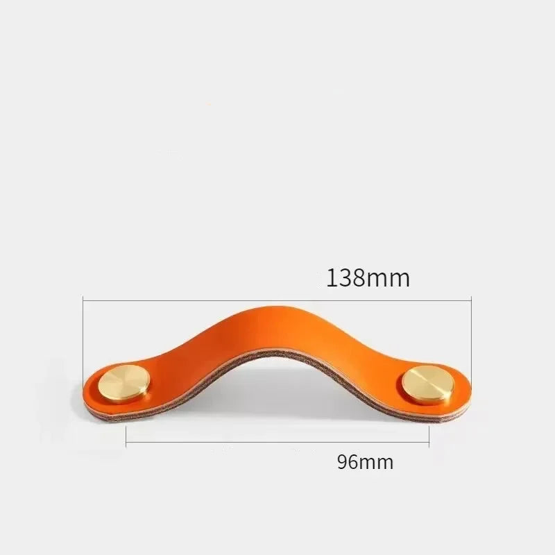 Poignée et bouton de meuble colorés à monture en laiton - Orange 96 mm