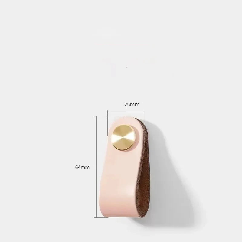 Poignée et bouton de meuble colorés à monture en laiton - Rose