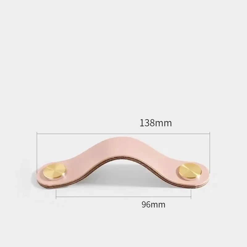 Poignée et bouton de meuble colorés à monture en laiton - Rose 96 mm
