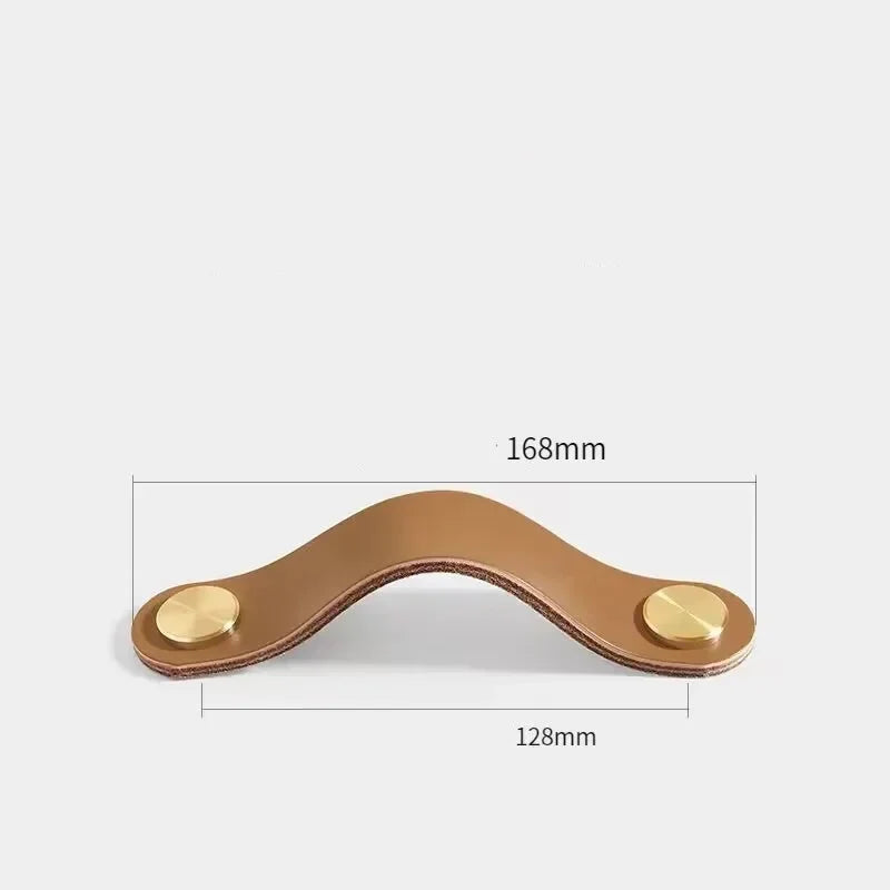 Poignée et bouton de meuble colorés à monture en laiton - Caramel 128 mm