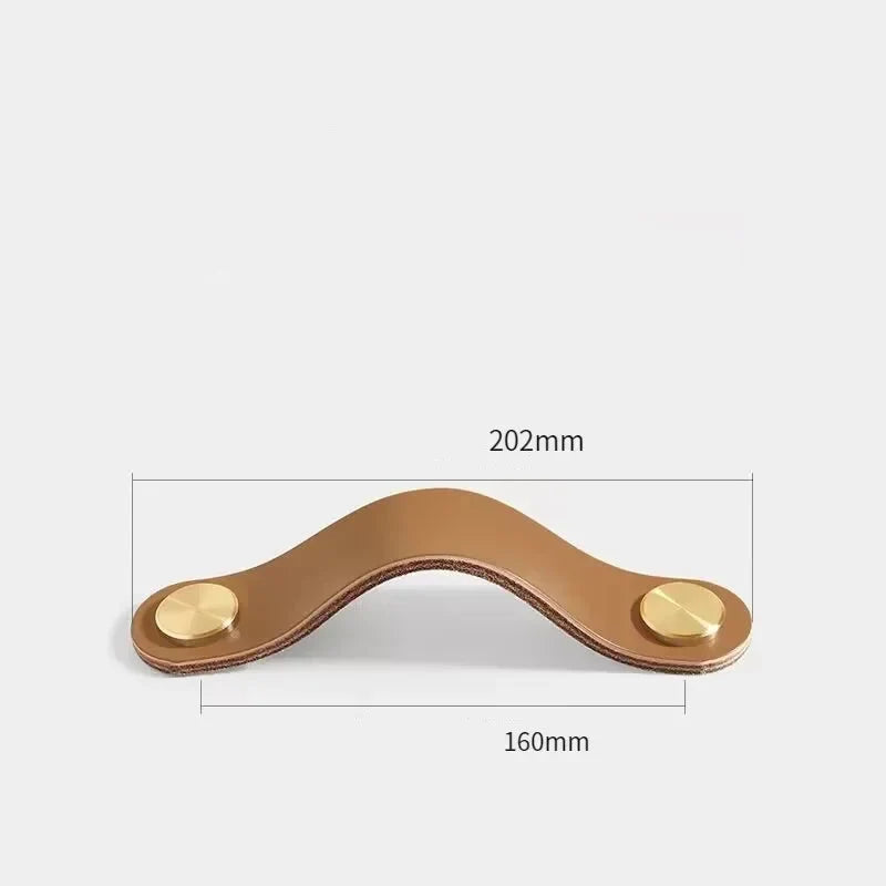 Poignée et bouton de meuble colorés à monture en laiton - Caramel 160 mm