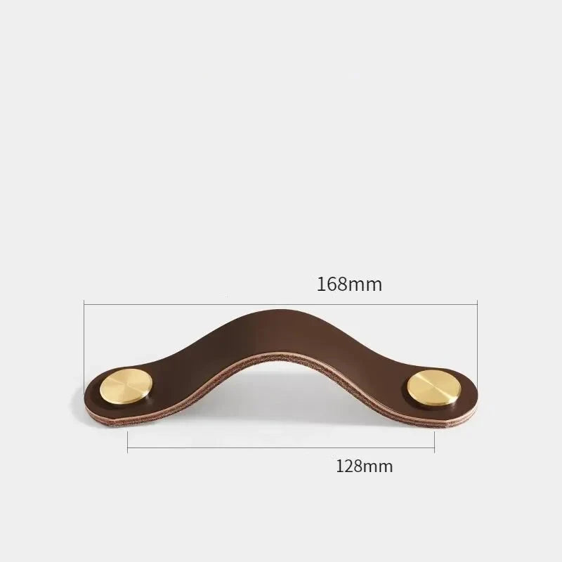 Poignée et bouton de meuble colorés à monture en laiton - Marron foncé 128 mm