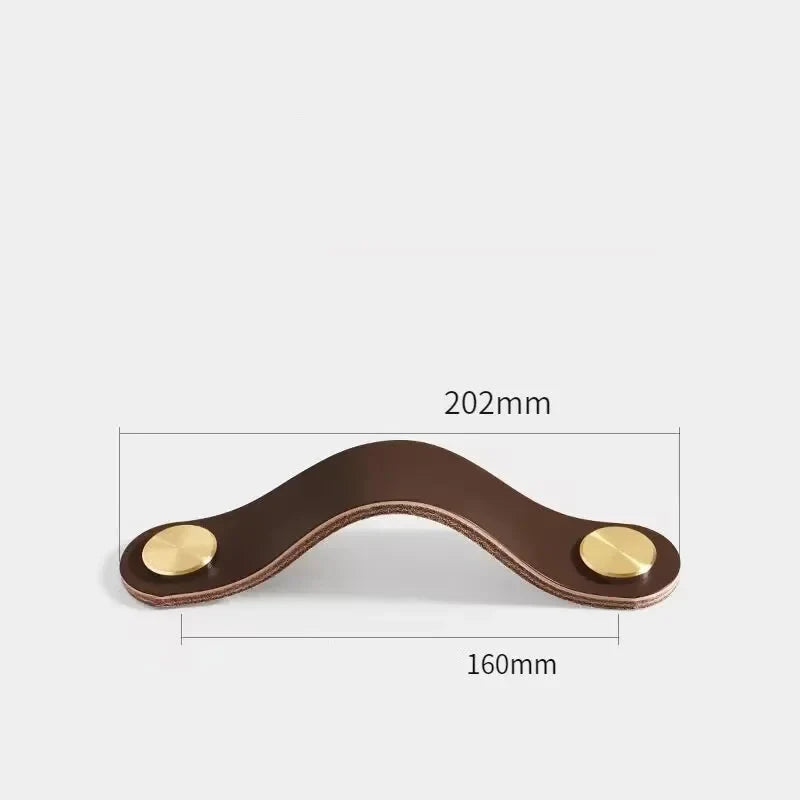Poignée et bouton de meuble colorés à monture en laiton - Marron foncé 160 mm